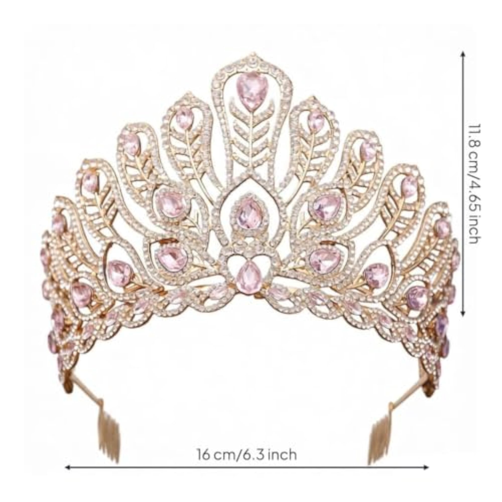 Rhinestone Tiara with Comb, Elegant Bridal Headpiece